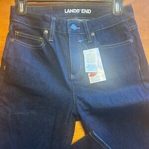 Lands' End Mid-Rise Curvy Straight Dark Blue NWT Size 4